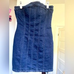 NWT Zara strapless denim dress, size M